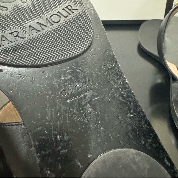 Gucci GG Leather Thong Sandal Black 37 - Picture 8 of 10